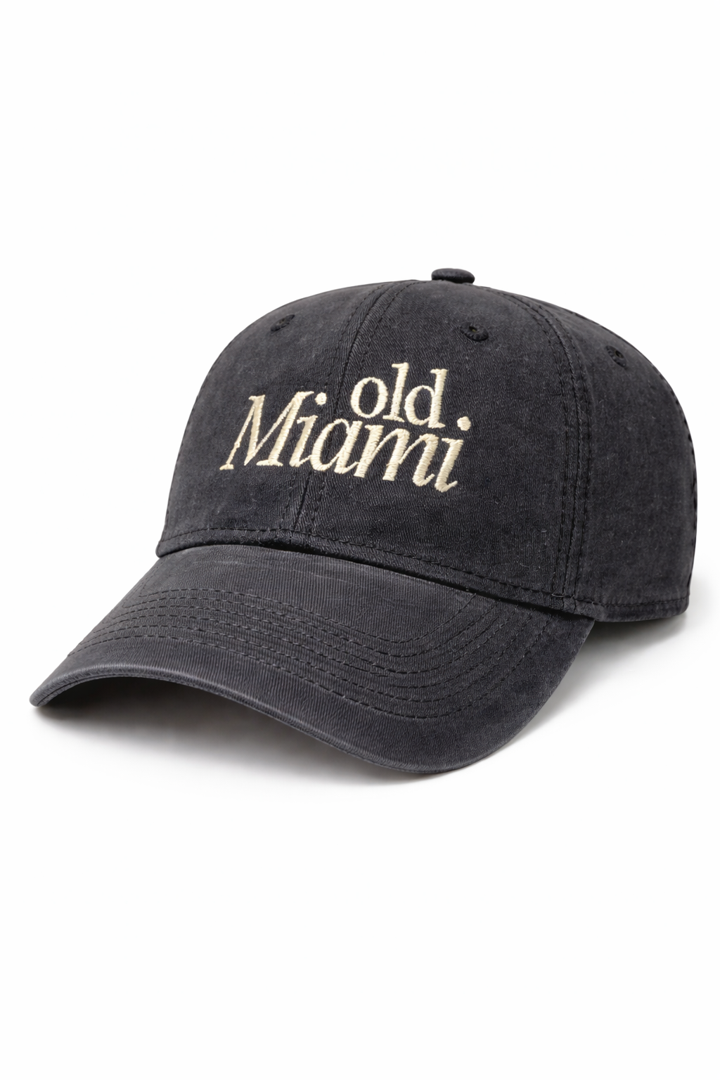 Old Miami Black & Cream Peach Washed Structure Hat