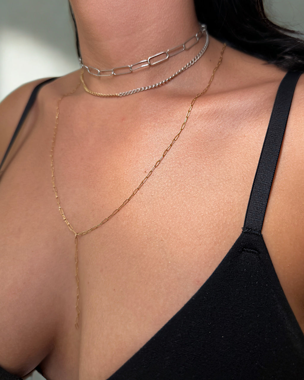 Chunky Thin .925 Sterline Silver Paperclip Daily Choker